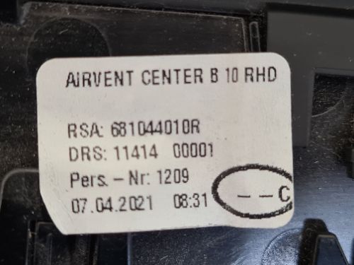 RENAULT ZOE MK1 2012-2024 CENTRE DASHBOARD AIR VENT ASSEMBLY
