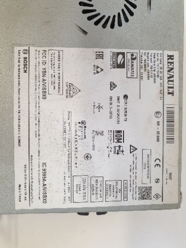 2021 Renault Zoe Iconic Multimedia Interface ECU Control Module