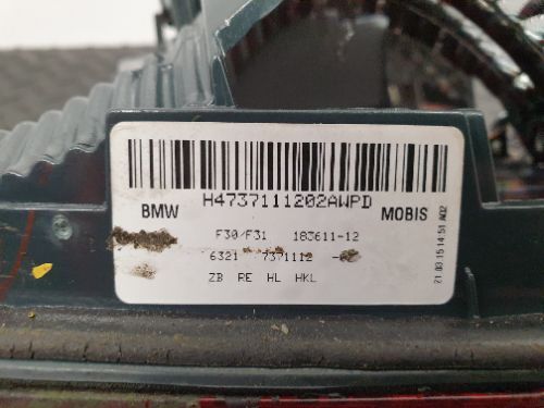 BMW 3 SERIES F30 2015 SALOON RIGHT REAR INNER TAIL LIGHT UNIT