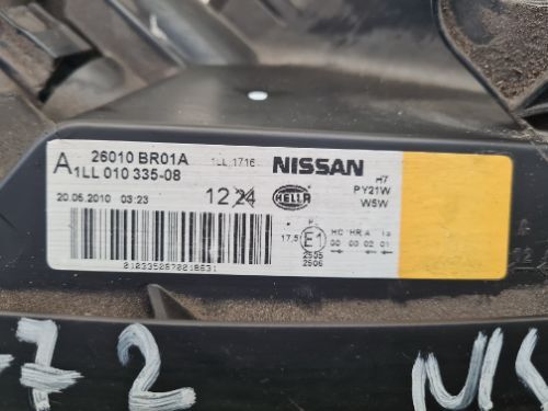 Nissan Qashqai Mk1 Fl (j10) Mki 2010 Right Halogen Headlight Unit