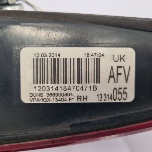 Vauxhall Astra Mk6 J Estate 2014 Osr Right Rear Inner Light Lamp